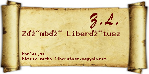 Zámbó Liberátusz névjegykártya